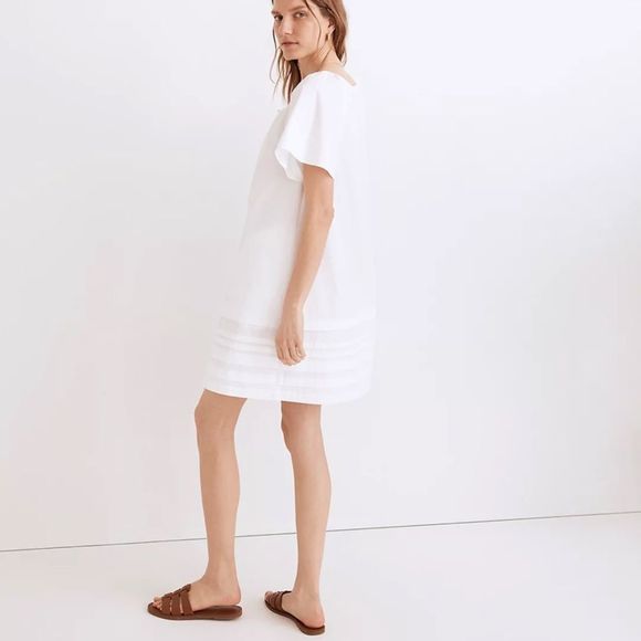 Madewell Poplin Flutter-Sleeve Pintuck Mini Dress - Picture 3 of 7
